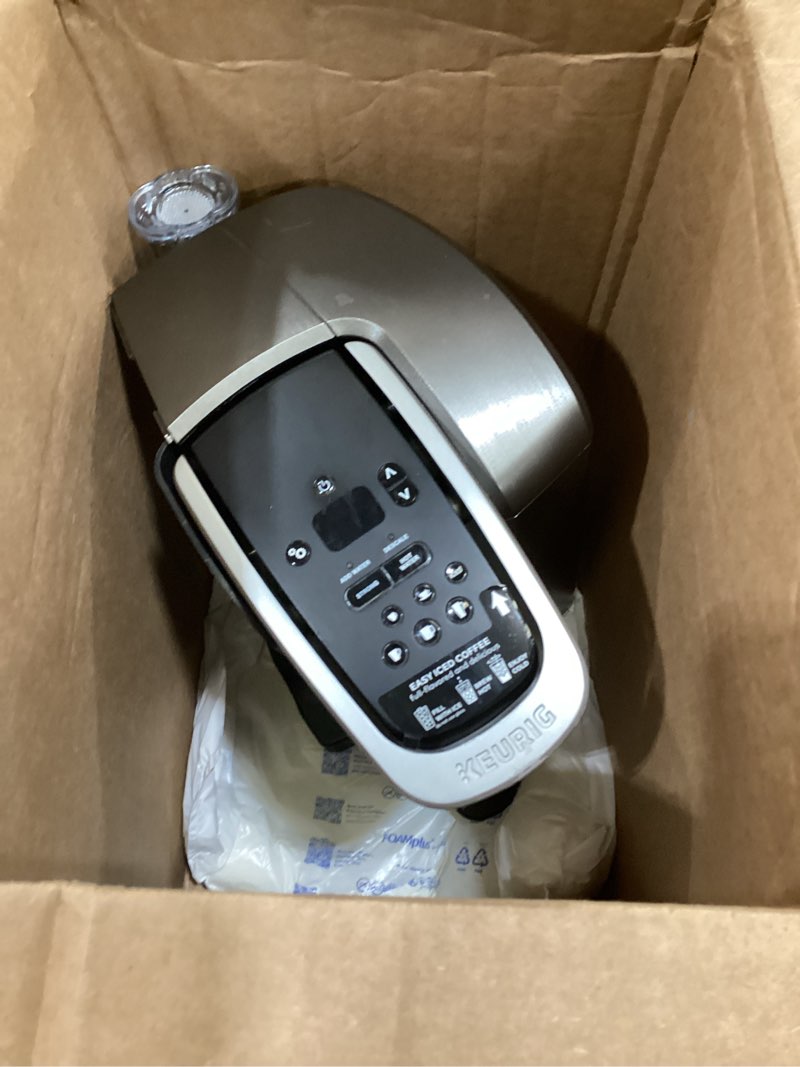 Condition photo showing As Is for Keurig K-Elite Single Serve K-Cup Pod Coffee Maker, with Strength and Temperature Control, Iced Coffee Capability, 8 to 12oz Brew Size, Programmable, Brushed Slate