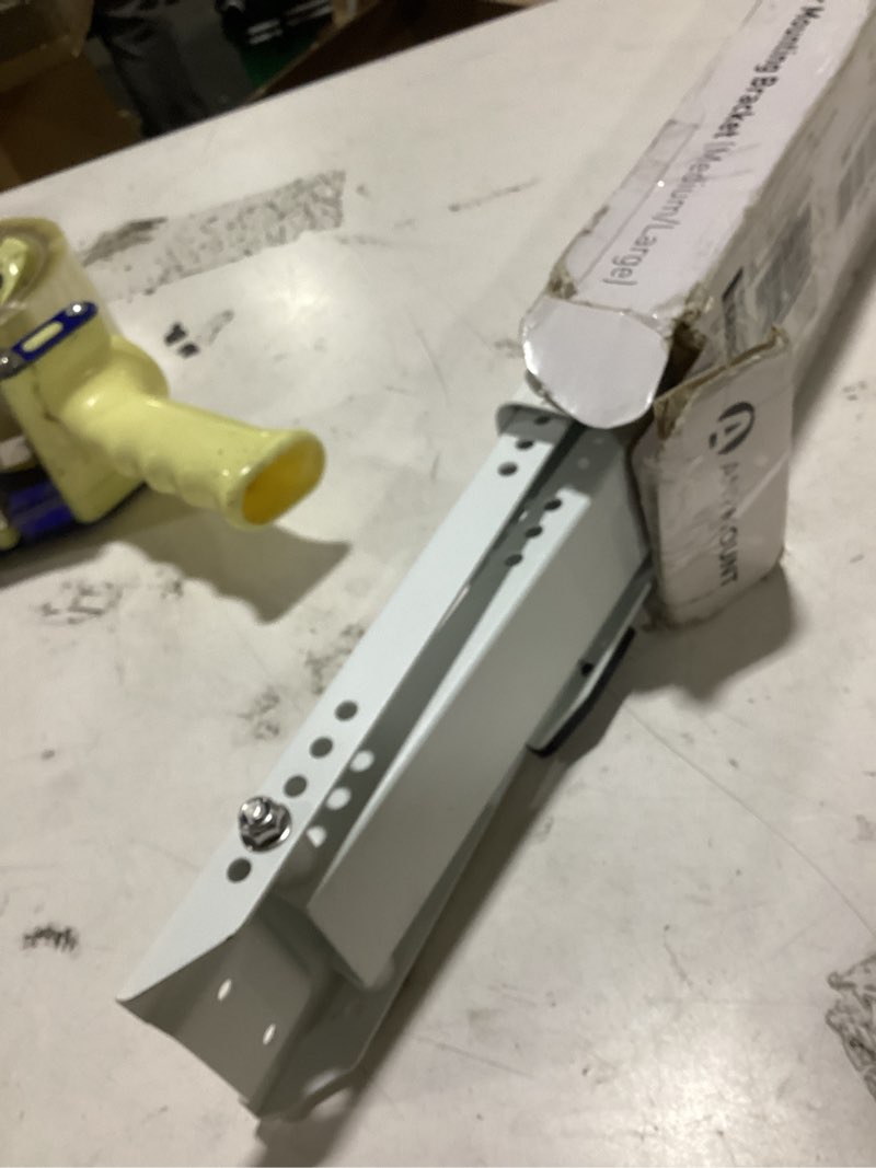 Condition photo showing As Is for air conditioner support bracket for outdoor window ac, supports units up to 12,000 btu & 165 lbs., heavy duty mount suitable for most windows, kt-04l large