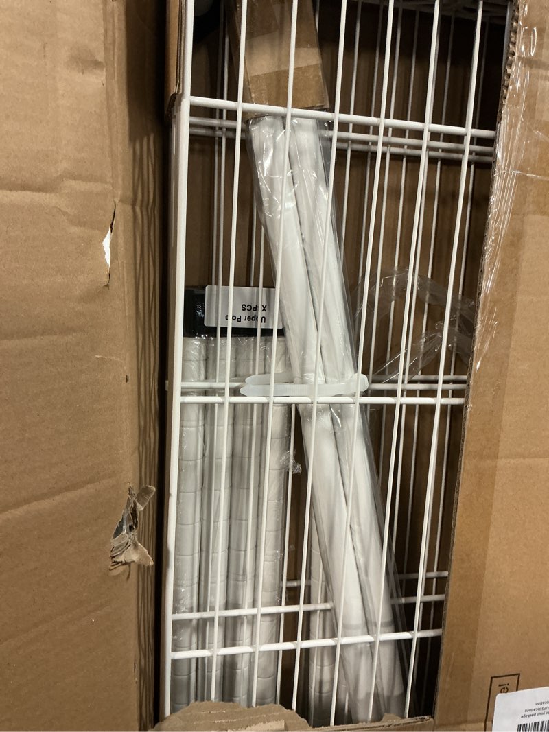 Condition photo showing As Is for P8 Heavy Duty Clothes Rack?With Extended Width Design? Rolling Clothing Racks for Hanging Clothes?Portable Garment Rack with Lockable Wheels?51.2" W x 15.8" D x 80.5" H?Max Load 700LBS?White