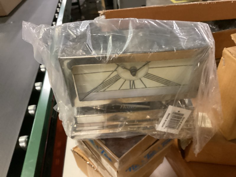 ALUM SS TABLE CLOCK 8"W, 6"H