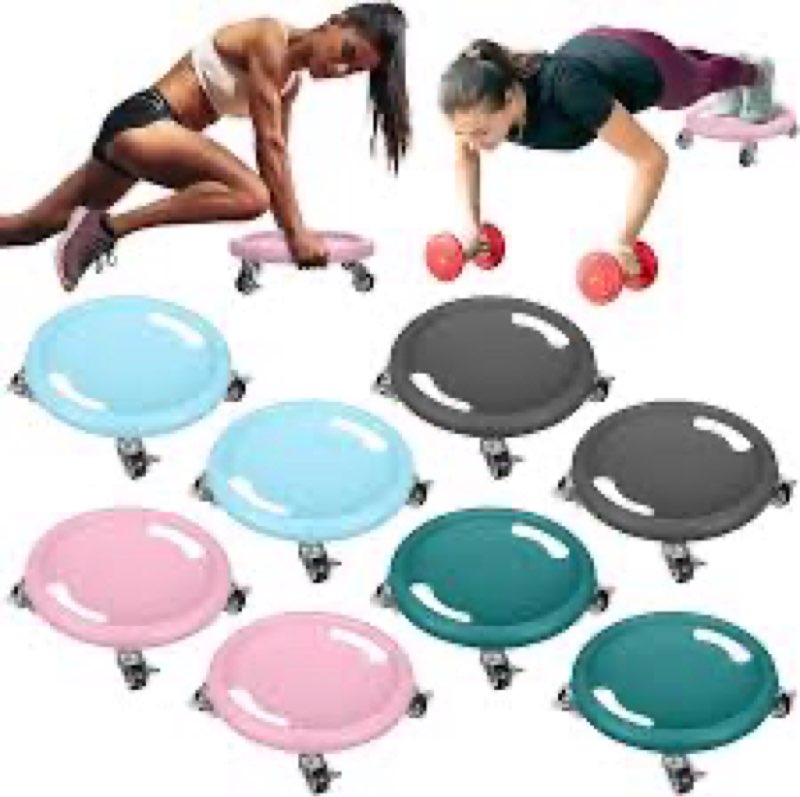 Seenelling 8 Pcs Abdominal Exercise Roller Wheel Abdominal Exercise Sliders for Core Workout AB Whee
