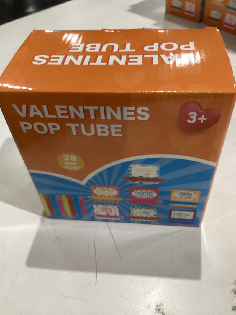 Condition photo showing Good Condition for 28 Pack Valentines Day Gifts for Kids, Pop Tube Set with Valentines Cards for Kids, Stretchy Tube Stress Relief, Party Favors Supplies Style 5