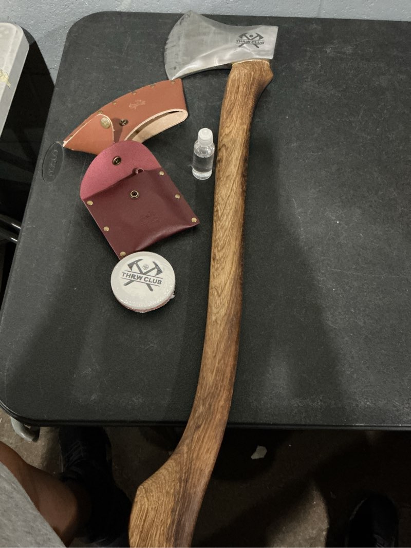 Condition photo showing As Is for professional wood splitting axe, wood chopping axe