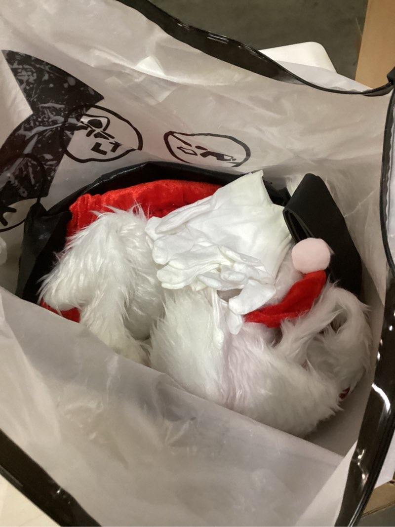 LYSINK Santa Claus Costume for Men 6PCS, Christmas Deluxe Suit Professional Outfit Adult (White, XXL