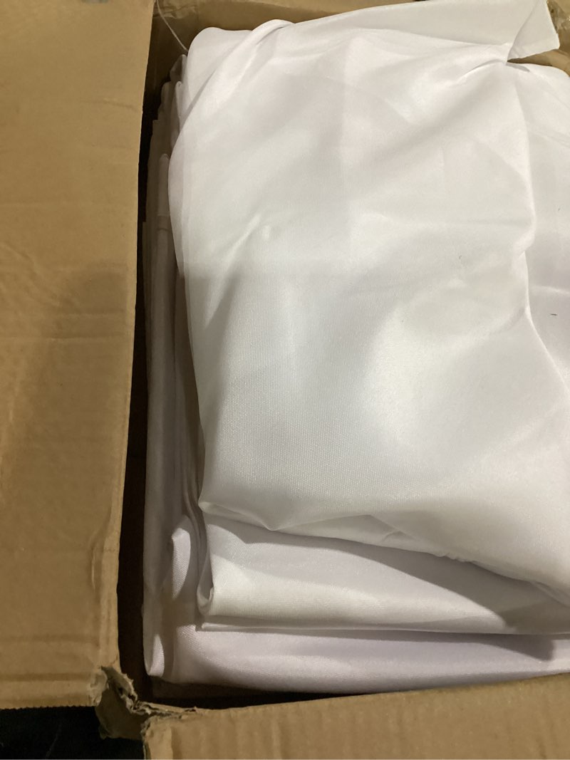 Condition photo showing Good Condition for 6-pack white round tablecloths, 120 inches, stain-resistant polyester for 5-6 ft round tables - washable table covers for weddings, banquets, birthday, parties, events white 120 in, 6 pack