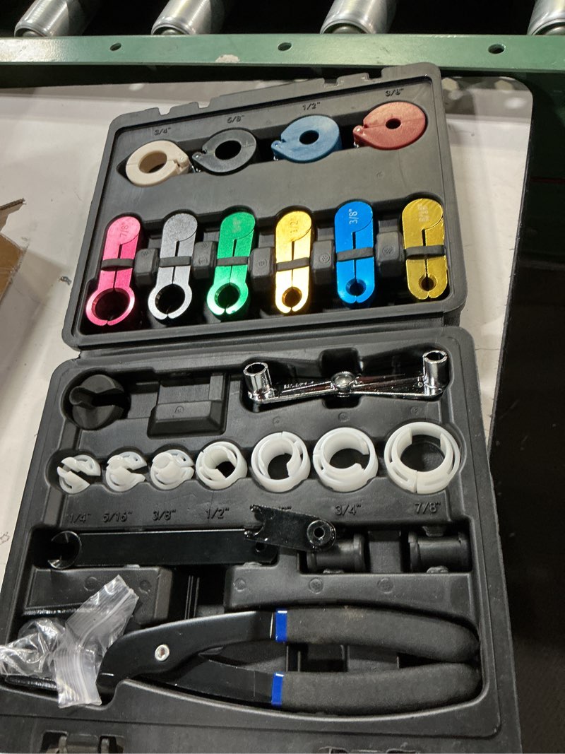 Condition photo showing New/Like New for orion motor tech 26pc fuel line disconnect tool set, master quick disconnect tool kit with fuel and ac disconnect pliers, fuel line removal tool set for ac fuel & transmission systems, black