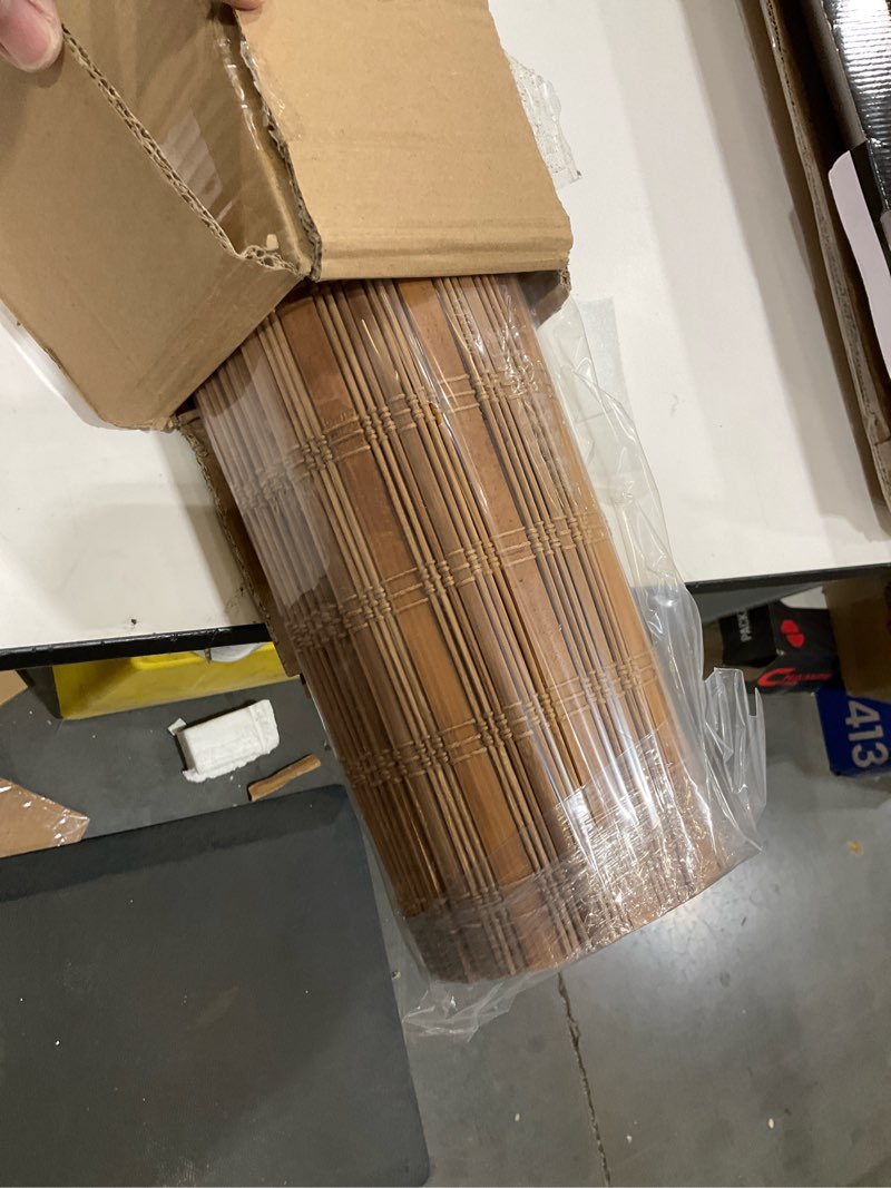 ARLO BLINDS Sheer Bamboo Roman Shades with Valance - Dali Native, 31" W x 60" H - Light Filtering Co