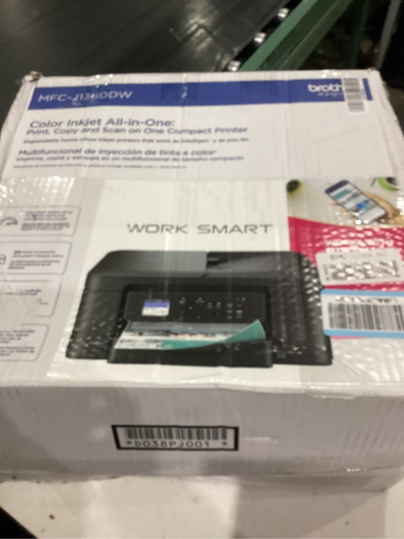 Condition photo showing As Is for Brother Work Smart 1360 Wireless Color Inkjet All-in-One Printer with Automatic Duplex Printing and 1.8” Color Display | Includes Refresh Subscription Trial(1) (MFC-J1360DW) (Uses LC501 Series Inks) Current Model: MFCJ1360DW New
