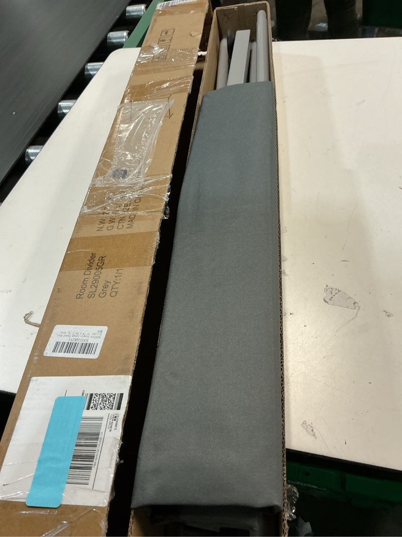 Condition photo showing As Is for RANTILA Single Large Panel Room Divider, Privacy Screen for Office, Partition Separators, Freestanding Divider 71''W x 69.5''H, Grey Grey 1 Large Panel