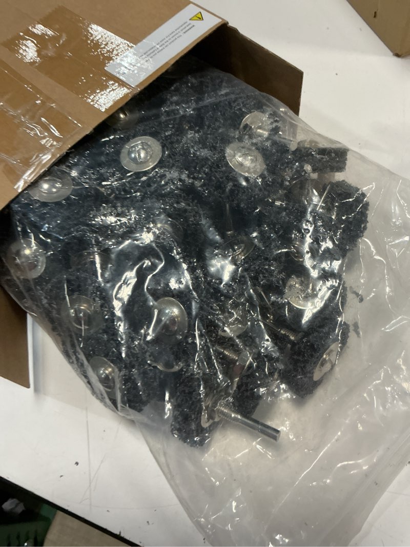 Condition photo showing New/Like New for 50 pcs 2 inch paint stripping disc 2" quick change paint remover strip discs with 1/4" shaft drill attachment for angle grinder coating and metal rusting polish welds strip(black)