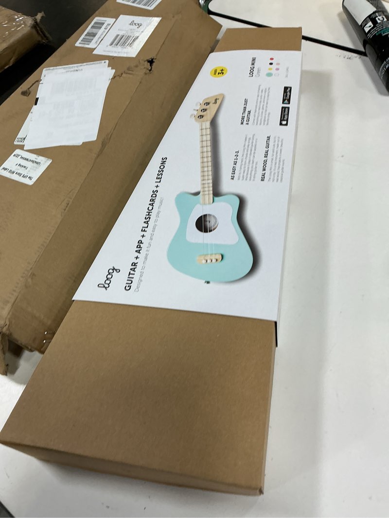 Condition photo showing Good Condition for Loog Mini Acoustic kids Guitar for Beginners 3-strings Ages 3+ Learning app and lessons included Green