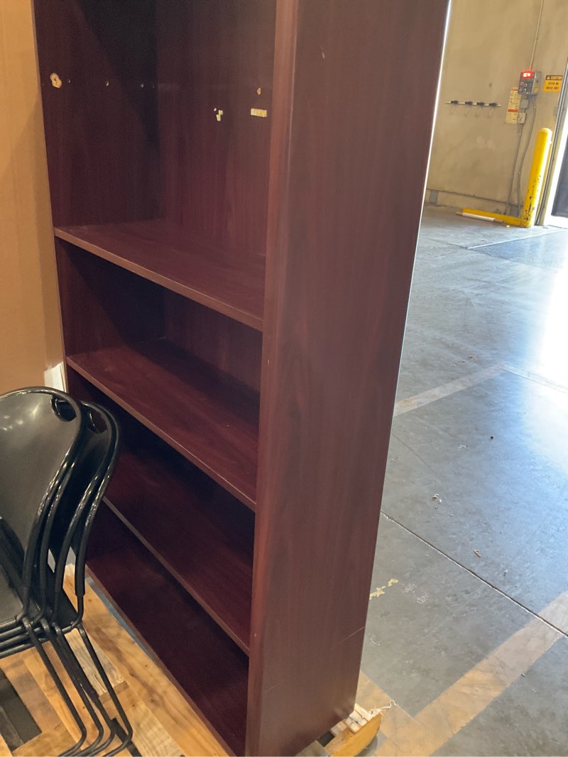 Condition photo showing As Is for mahogany bookshelf
