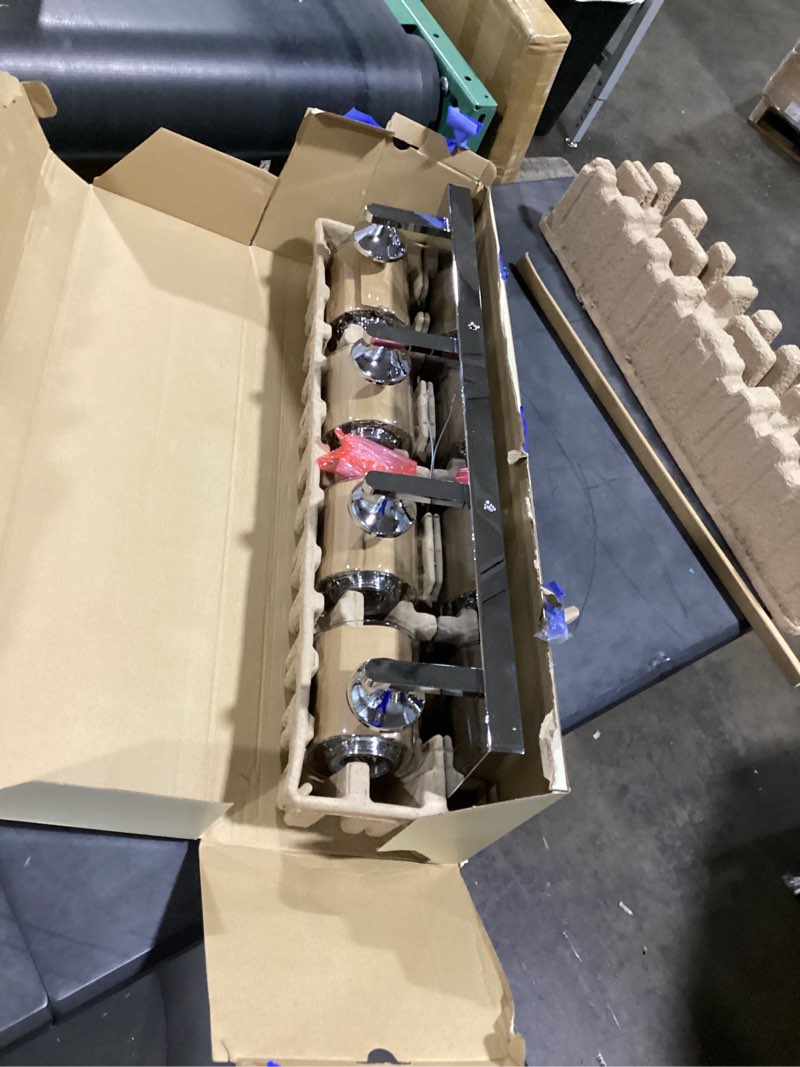 Condition photo showing New/Like New for allen + roth quinn 4-light chrome modern/contemporary vanity light