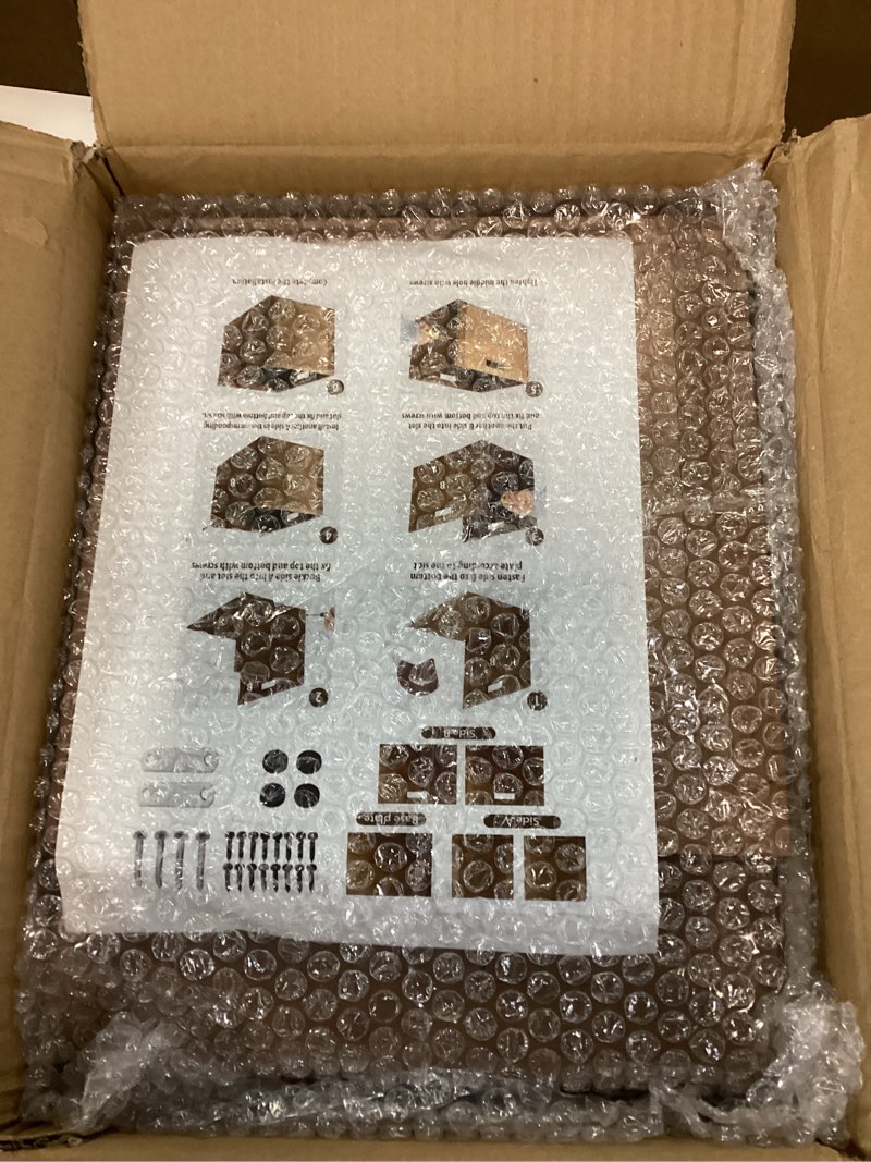 Condition photo showing Good Condition for Menkxi 4 Pcs Stackable Wood Storage Cube for Shelves Closet Wooden Bins Box Wood Crates Storage Baskets Container for Toy Books Clothes Home Office, Dark Brown(14 x 10 x 10 Inch)