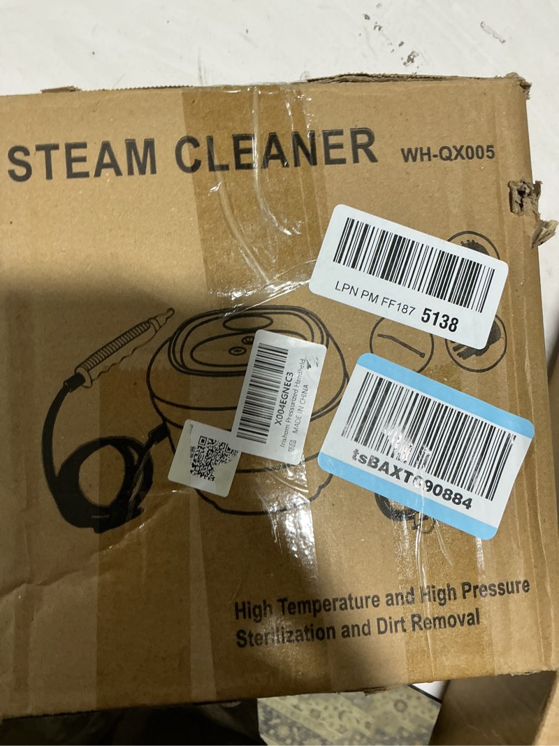 Condition photo showing Good Condition for Irishom Pressurized Handheld Steam Cleaner with 3 Brushes and Extended Rod, Deep Cleaning Steamer with 6 Gear Adjustable Digital Touch Screen 1500ml Water Tank White