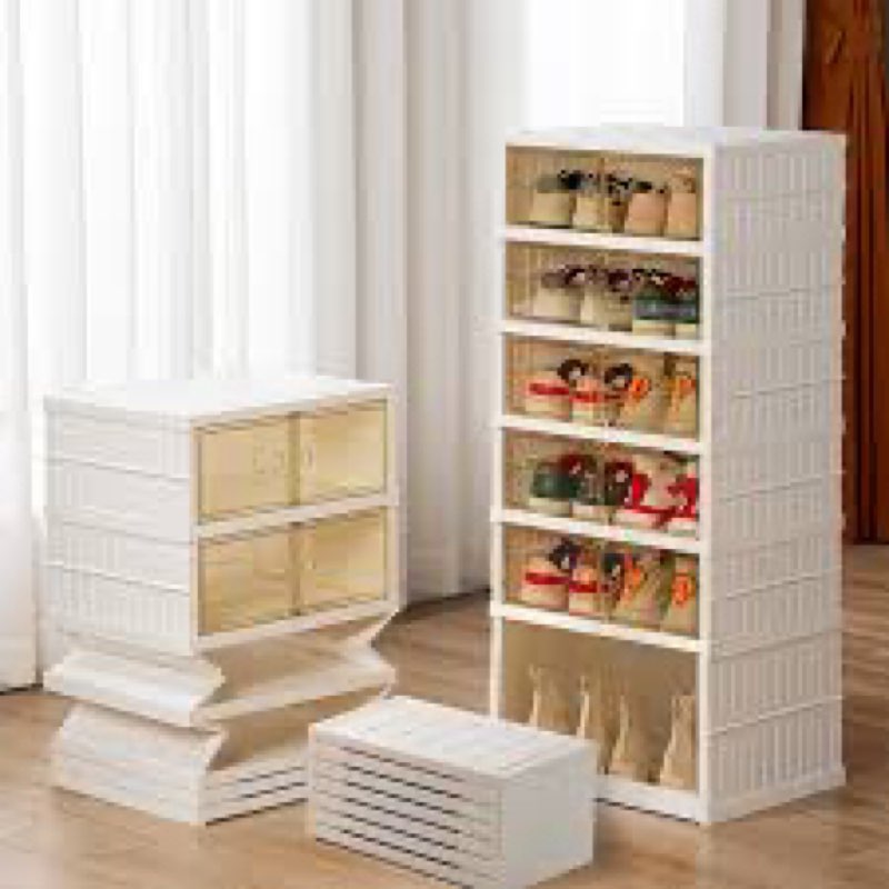 10-tier 20-40 pairs plastic stackable shoe storage cabinet for entryway easy assembly similar to stock photo 
