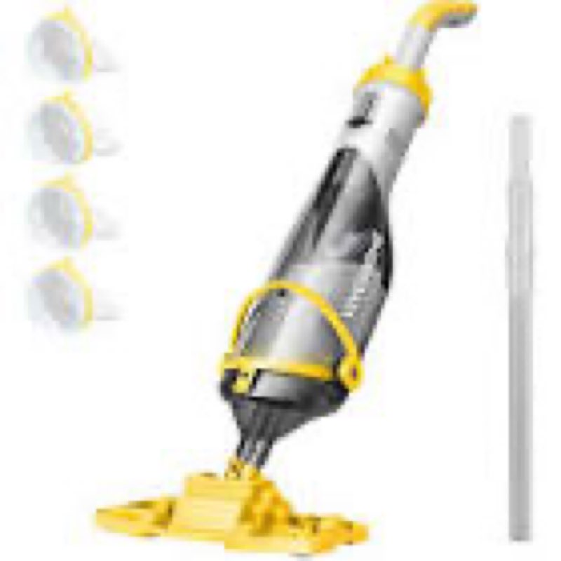 VIVOHOME Cordless Handheld Vacuum Pool Cleaner with Telescopic Pole for Pools/Spas/Hot Tubs, up to 18.5 GPM in Yellow