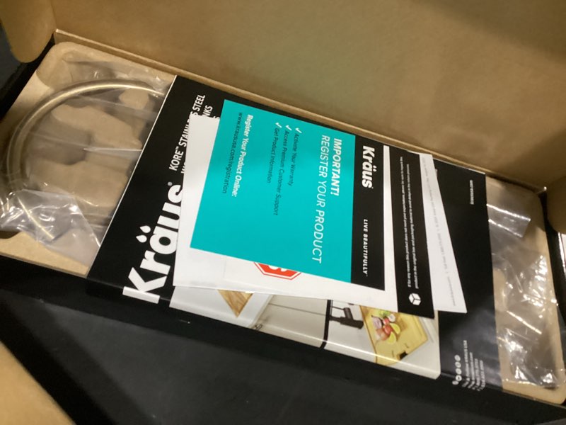 Condition photo showing New/Like New for kraus purita 100% lead-free kitchen water filter faucet in spot free antique champagne bronze, ff-100sfacb spot-free antique champagne bronze filter faucet