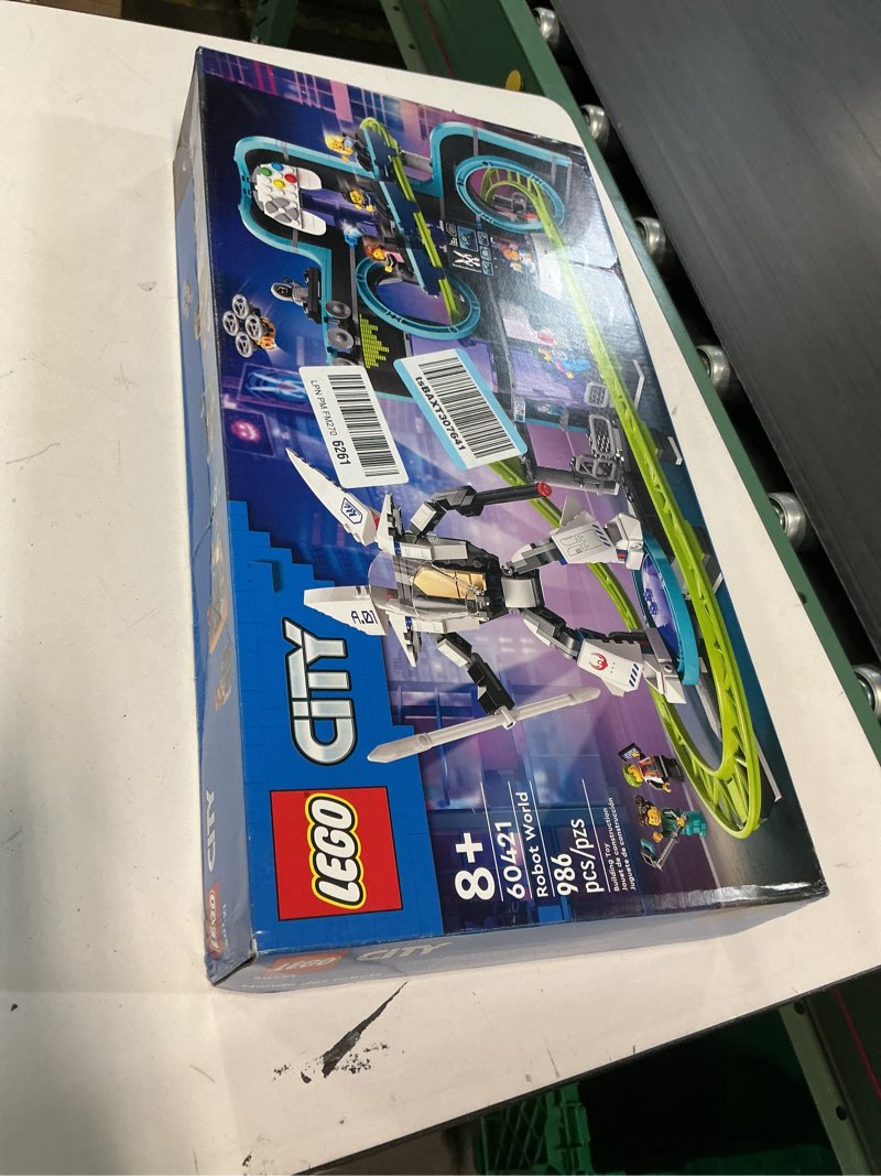 Condition photo showing New/Like New for LEGO City Robot World Roller Coaster Building Set - Kids Engineering Toy with Posable Mech Suit for Boys & Girls, Ages 8+ - Gift Ideas for Christmas - 60421