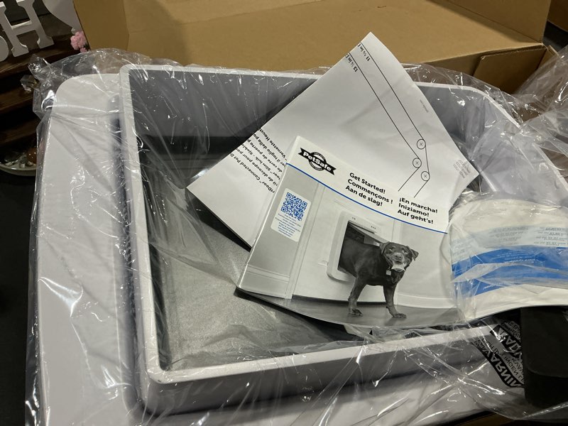 Condition photo showing Good Condition for petsafe smartdoorâ„¢ never rust connected pet door, dog and cat, selective entry and exit, app enabled pet door, smart device, smartphone controlled, customize schedule, multiple pets, medium