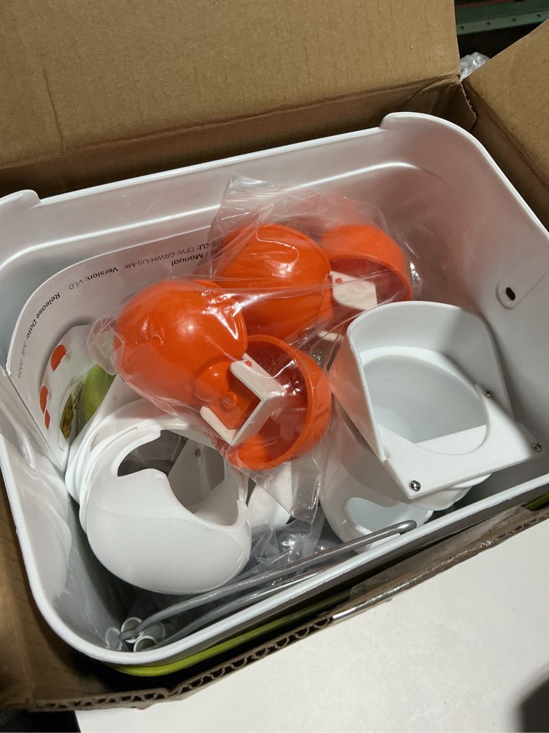 Condition photo showing Good Condition for mayki chicken feeder and waterer set, 3 gallon/26 lb no waste poultry feeding system with hanging option, automatic coop accessories for 10 hens, upgraded feeder port water cup, bpa-free winter design green & white large