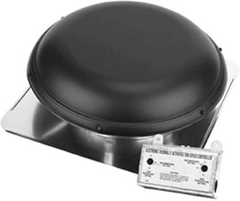 AIR VENT 53847 Roof Mounted Power Attic Ventilator, Black