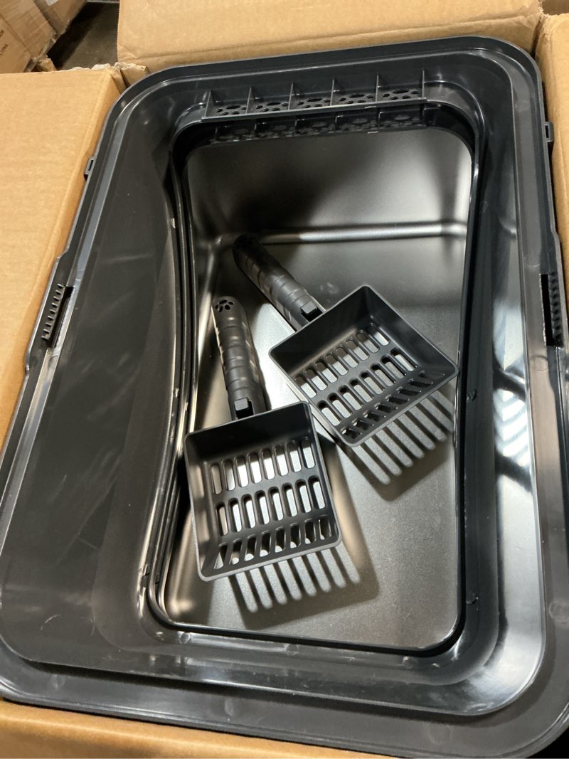 Condition photo showing Good Condition for kitcaty 2pack stainless steel cat litter box, 20" l x 13.8" w x12 h metal kitty litter box with lid, never absorbs odors, leak-proof, non-sticky, easy to clean, with scoop