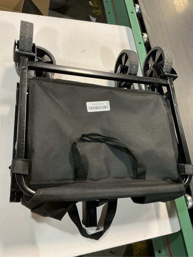 Condition photo showing As Is for Wagons Carts Foldable - 360Lbs Collapsible Wagon Cart with Wheels Portable - Folding Wagon Lightweight for Camping, Sports, Travel, Picnic, Groceries, Shopping Jet Black