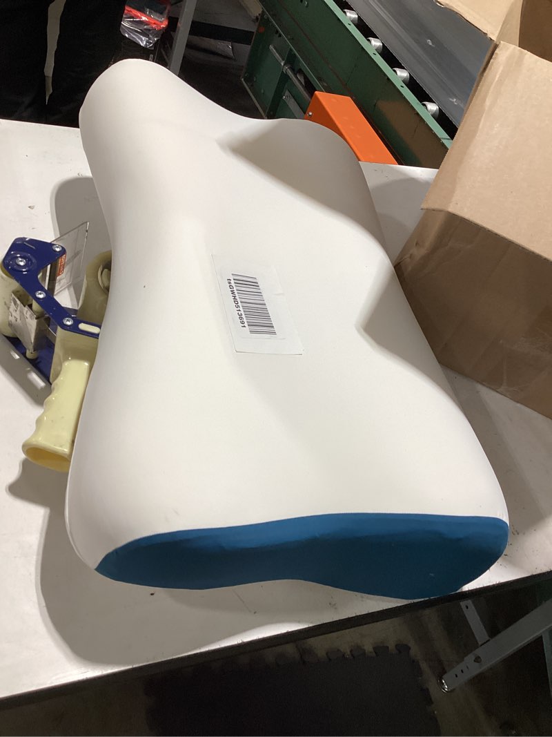 Condition photo showing Good Condition for cervical neck pillow for pain relief, contour memory foam pillows ergonomic pillow orthopedic cooling pillow bed pillow neck support for side back stomach sleepers grey&blue
