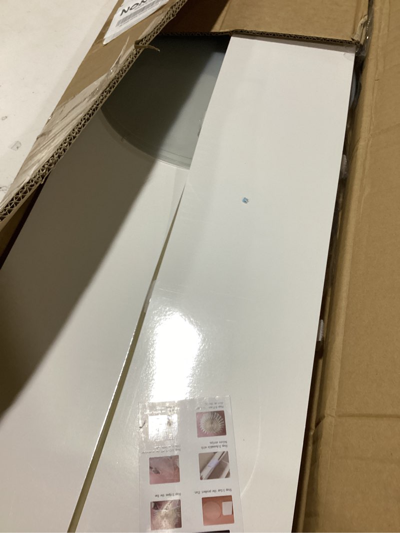 Condition photo showing As Is for 5 pack cylinder stands for party 15.7" 23.6" 31.5" height foldable cardboard tall columns cylinder tables round cake pedestal stands display plinth pillar for wedding birthday party decor (white)