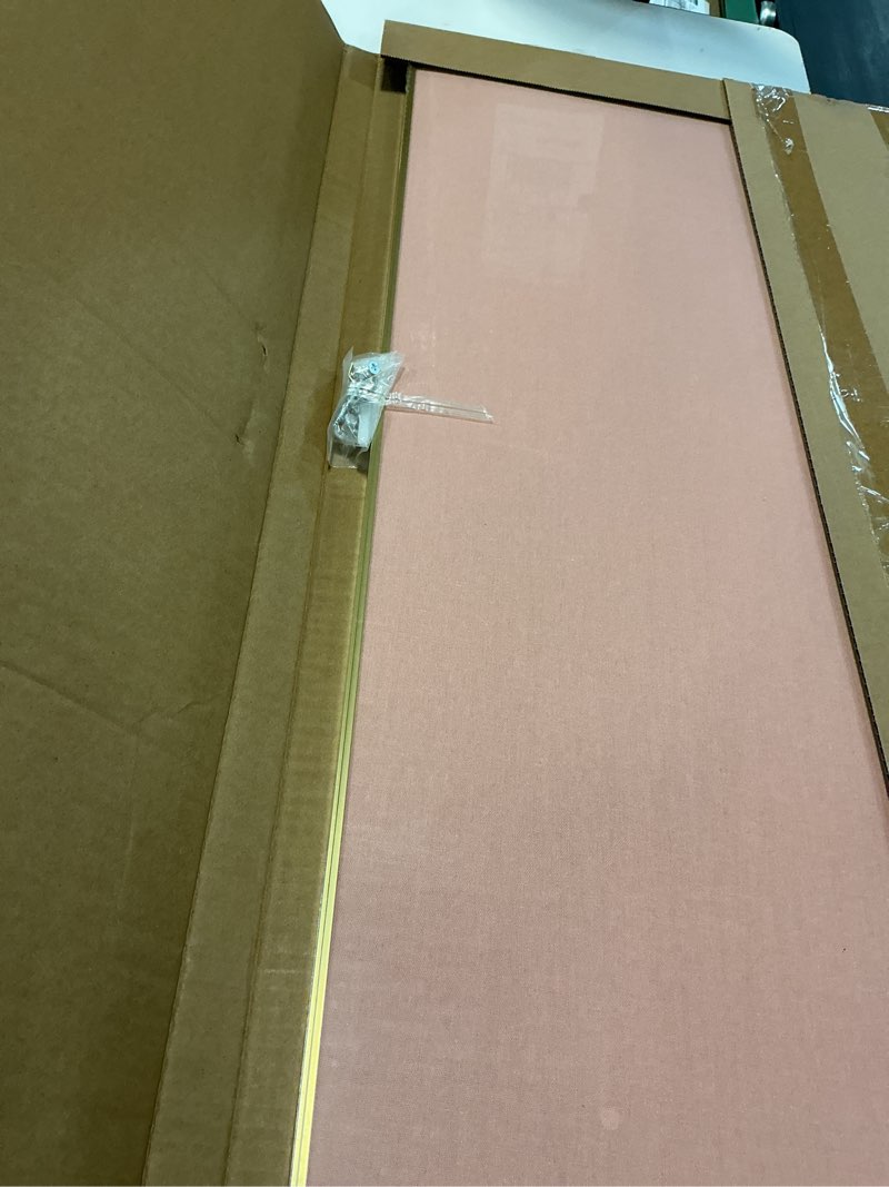 Condition photo showing Good Condition for bulletin board 30 x 20 inches, aluminum framed fabric cork board with 10 push pins (blush coral, 30 x 20 inches)