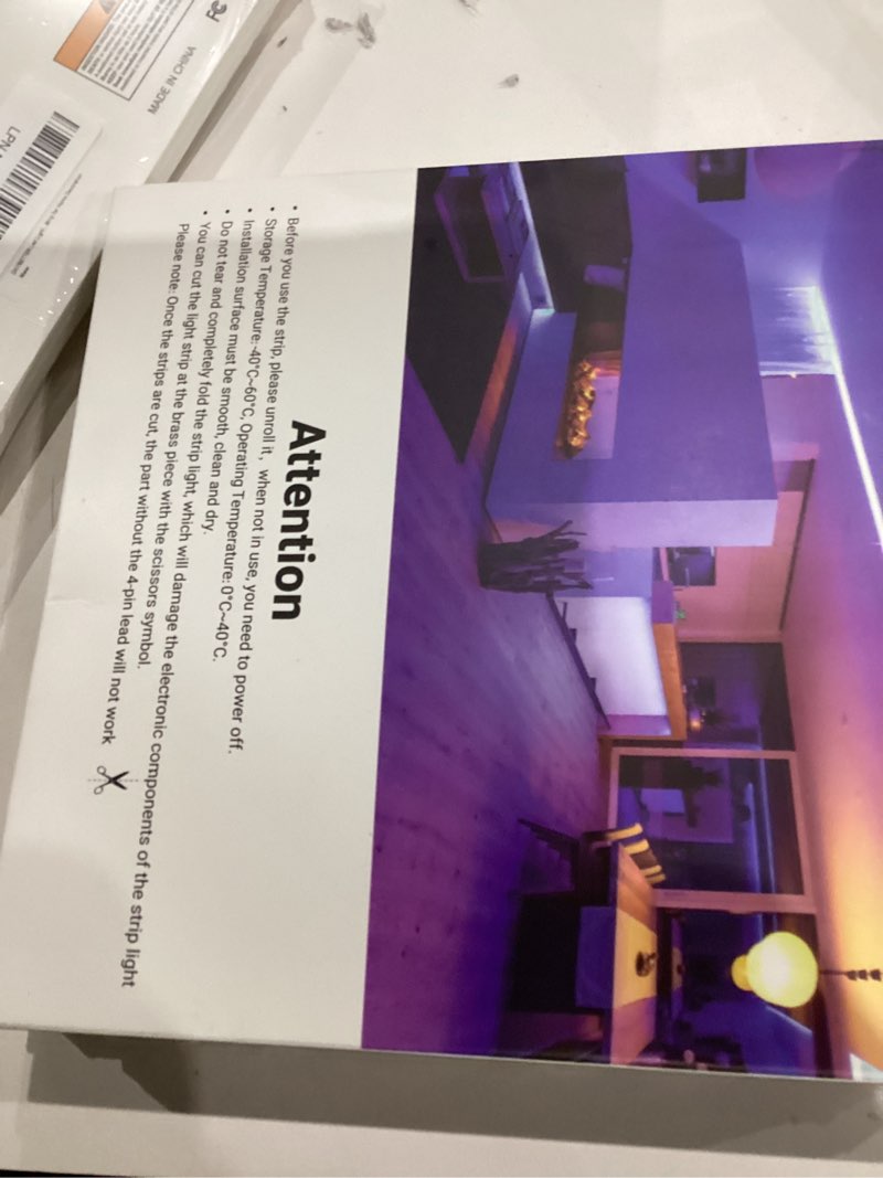 Condition photo showing As Is for DAYBETTER Led Lights Color Changing Led Strip Lights with Remote Led Lighting for Bedroom, Home Decoration Multicolor 