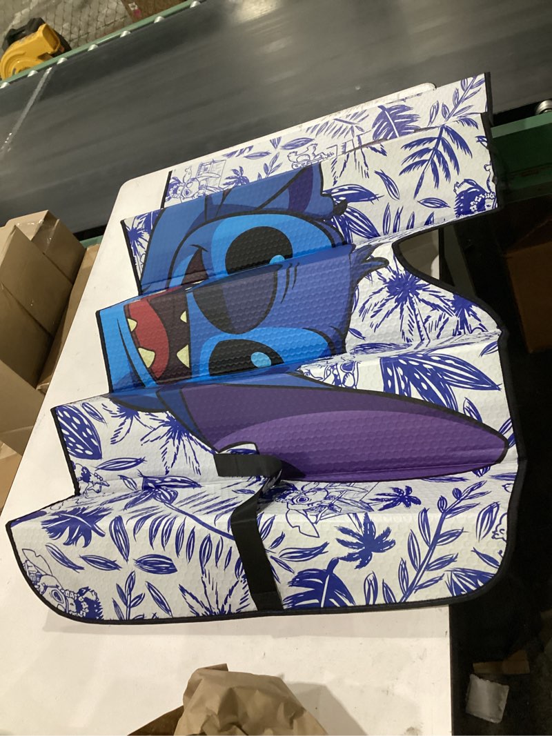 Condition photo showing Good Condition for plasticolor 002777r01 disney stitch accordion sunshade
