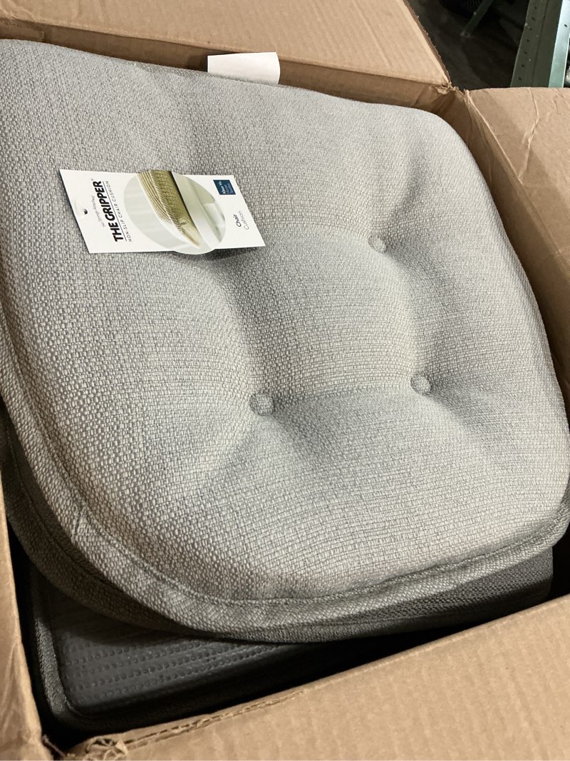 Condition photo showing Good Condition for non-slip chair cushions, assembled in usa, u-shaped skid-proof seat pads for dining room, kitchen, office, 15"x16" solid gray 6 pack