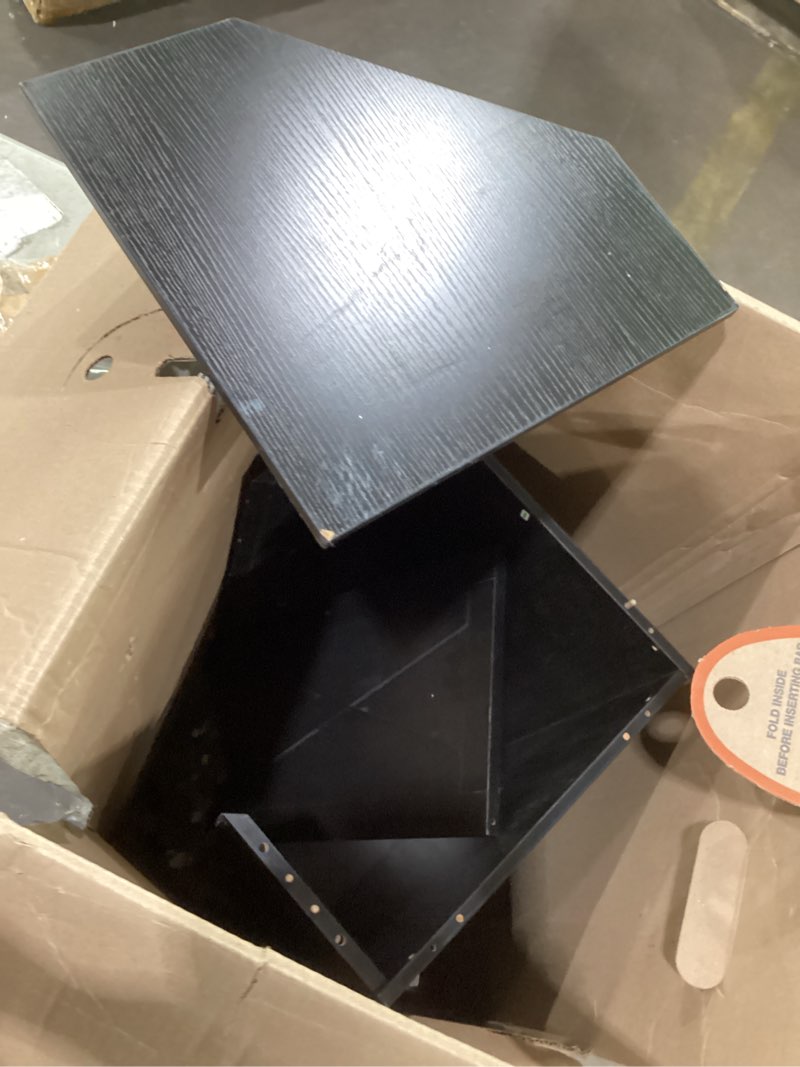 black corner table with door *similar style to stock photo , incomplete missing pieces/hardware*