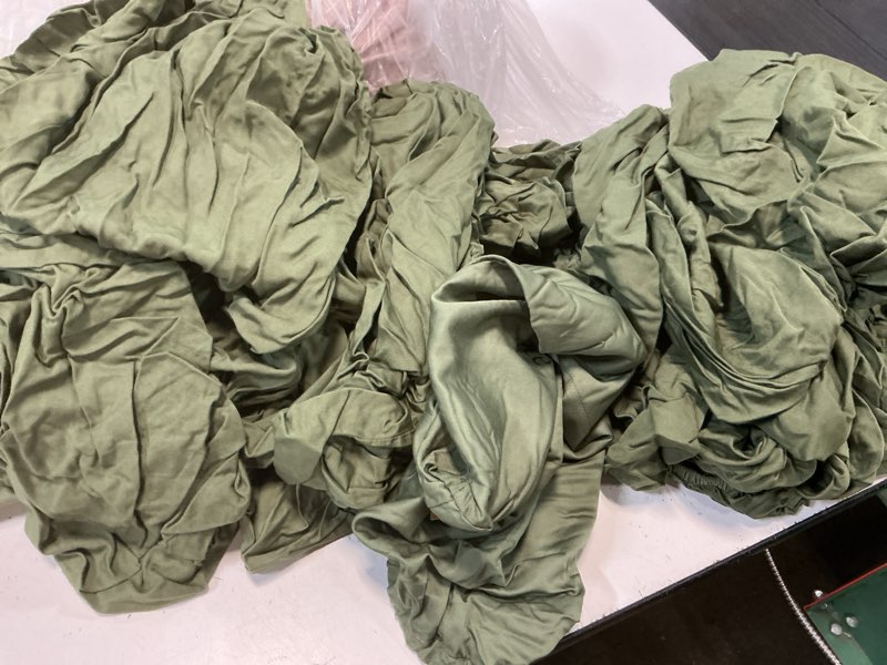 Condition photo showing As Is for quince bamboo sheet set of 4, queen, olive