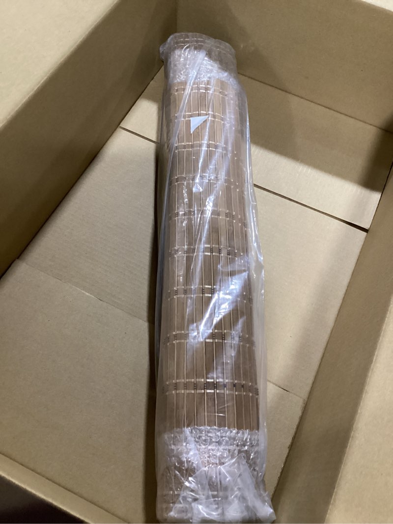 Condition photo showing Good Condition for (Similar to photo)LazBlinds No Tools No Drill Cordless Bamboo Roman Shades, Light Filtering Window Treatment, Roll Up Bamboo Blinds for Windows 24'' W x 64'' H, Wood