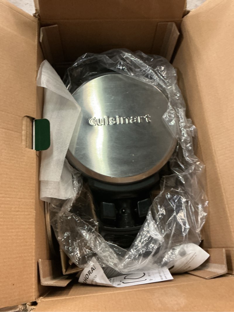 Condition photo showing As Is for cuisinart double flip belgian waffle maker, waf-f40nas, stainless steel, grey and black new double flip