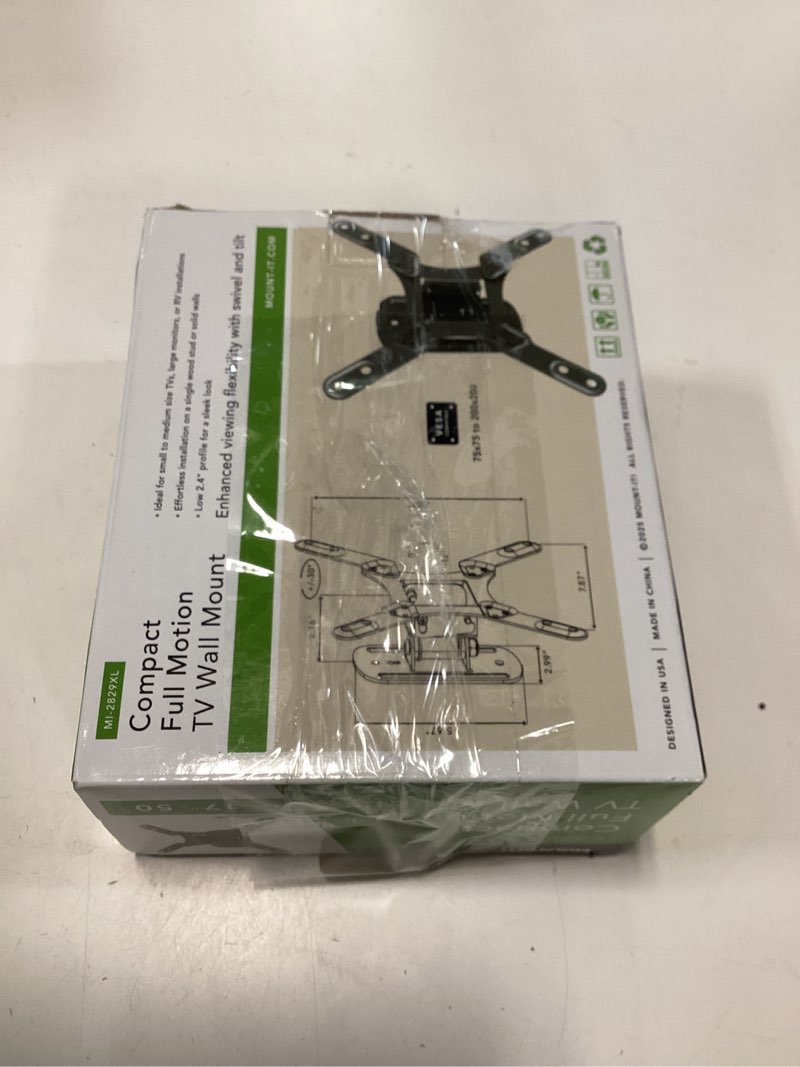 Condition photo showing New/Like New for tv wall mount for small to mid size tvs, fits 32 to 50 inch screens