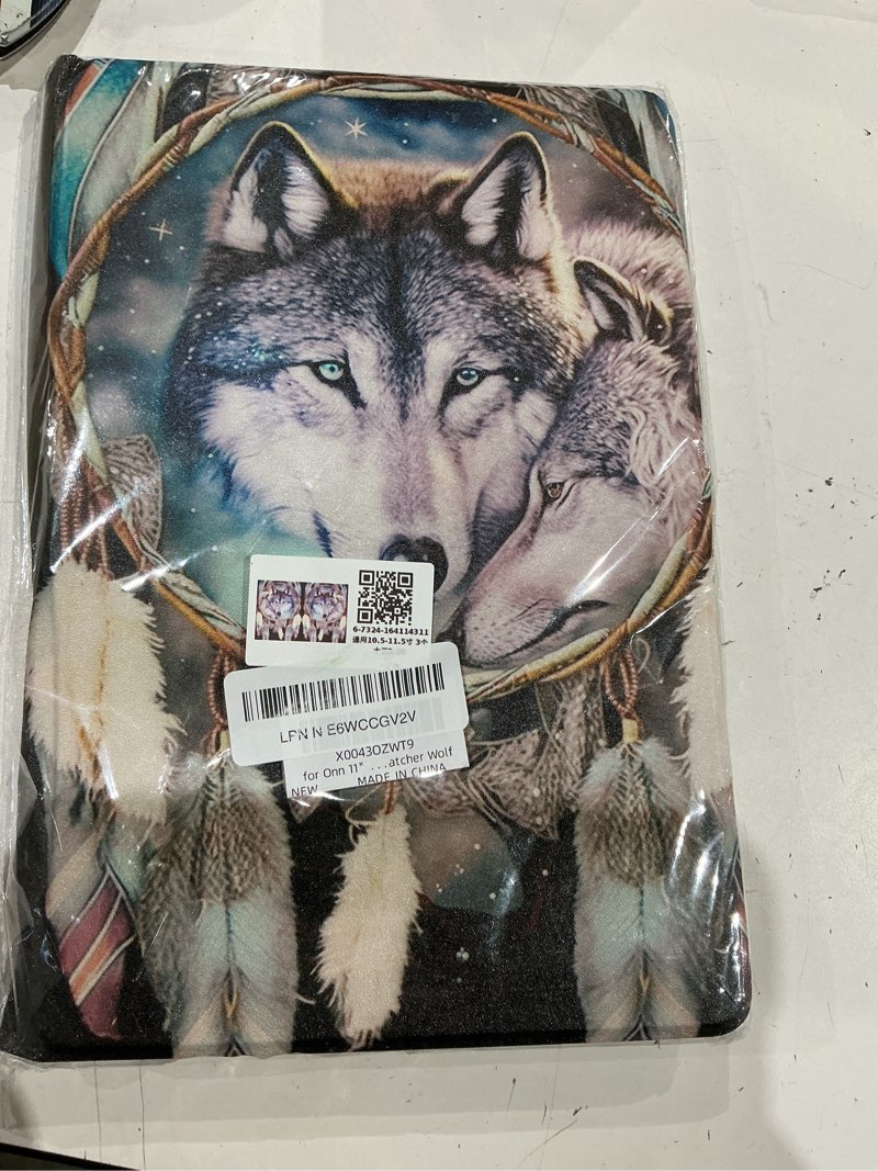 Condition photo showing As Is for for onn 11" tablet pro case (2023 model),mxfdegf 360 degree rotating stand and magnetic closure case for walmart onn 11 inch pro (model:100110027) 2023,dream catcher wolf