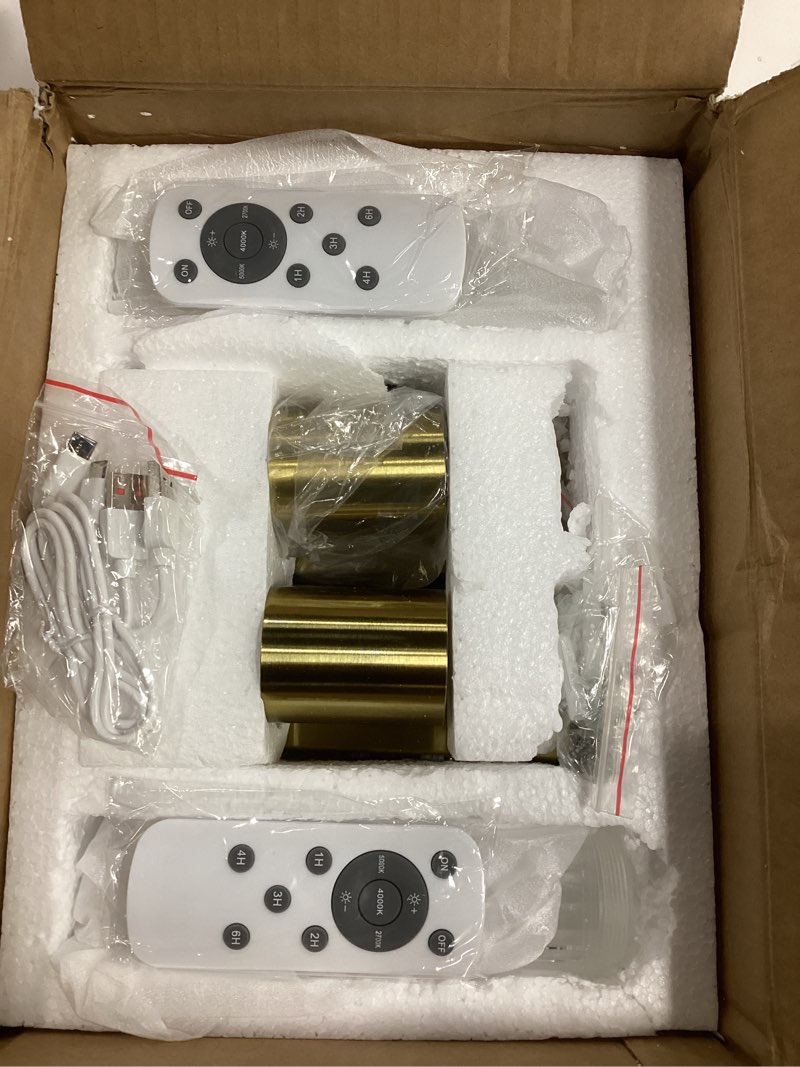 Condition photo showing Good Condition for JOFIOS Battery Operated Wall Sconce Set of 2,3CCT,Dimmable,10400mAh,Gold Modern Rechargeable Wall Sconce with Remote,Wireless Wall Lights for Bedroom,Living room,Hallway(15.3 inch)