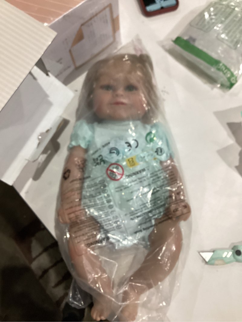 Condition photo showing New/Like New for RXDOLL 20 Inch Realistic Reborn Baby Dolls Silicone Full Body Girl Anatomically Correct Baby Dolls That Look Real Smiling Newborn Infant Doll with Feeding Toys Cotton Clothes