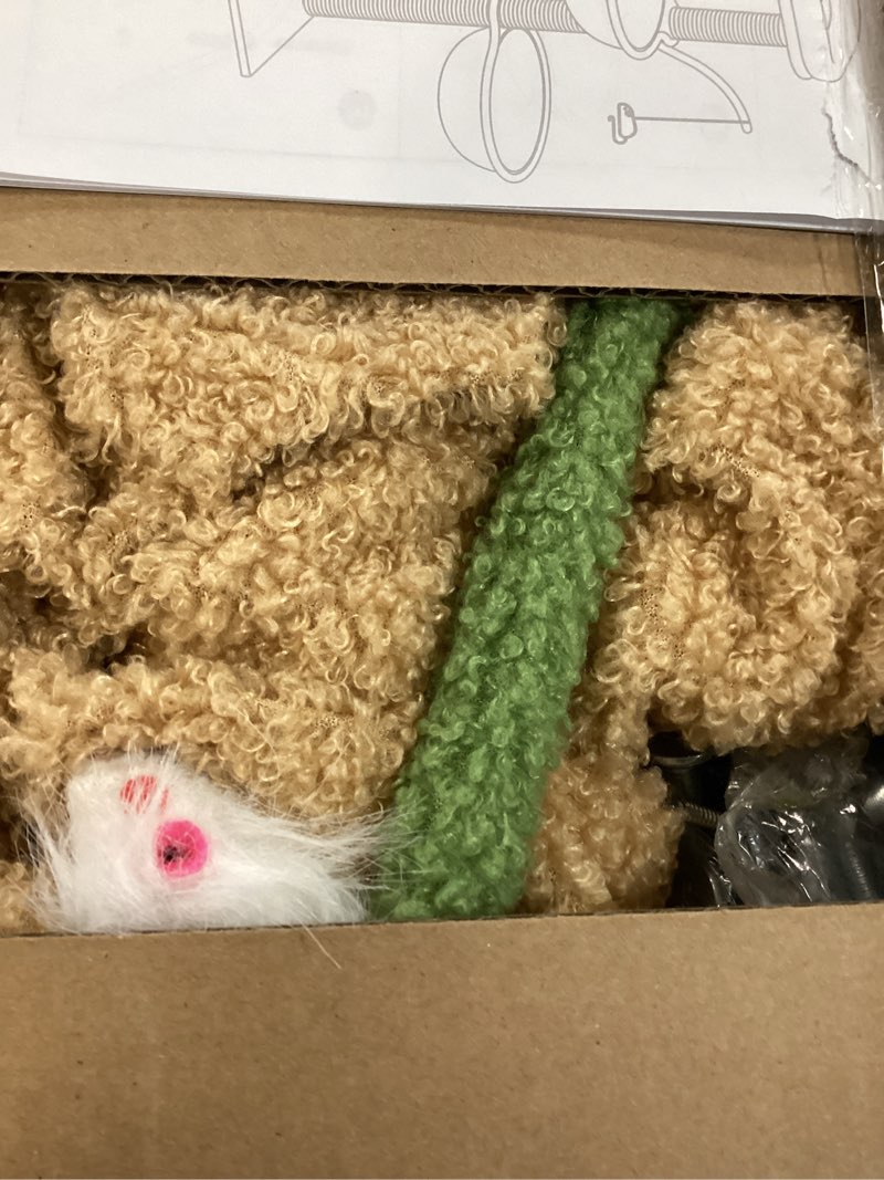 Condition photo showing Good Condition for heybly cat tree, 39.4 inches cactus tower condo with scratching post, cat tower for indoor cats, fully wrapped sisal pole, soft platform, 2 baskets and dangling toy, green and yellow hct006sgy 39.4 inch green and yollow