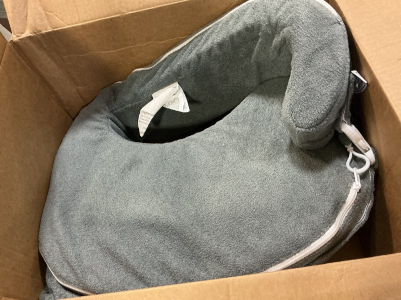 Condition photo showing As Is for My Brest Friend Twin Nursing Pillow - Enhanced Comfort with Slipcover - Ultimate Ergonomic Support for Breastfeeding- Adjustable Strap and Silent Release Buckle with Handy Side Pocket, Evening Grey Evening Grey Twin