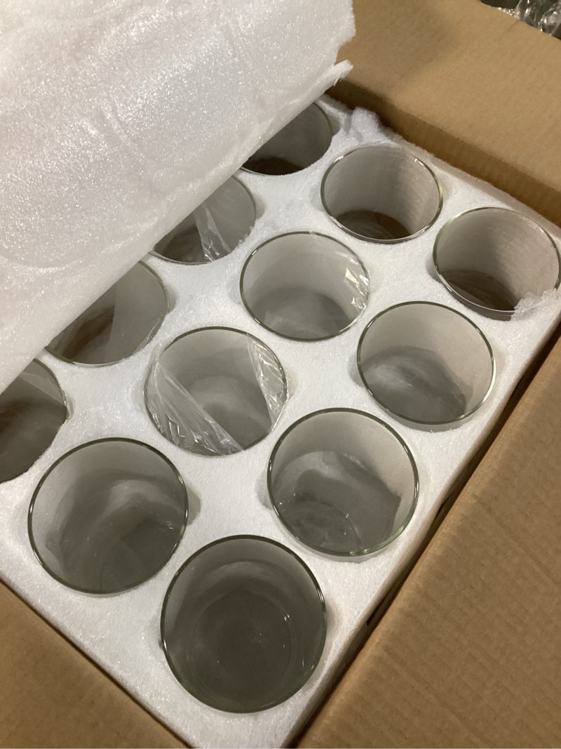Condition photo showing New/Like New for 12Pcs Glass Cylinder Vases 8 Inch Tall Clear Flower Vases for Centerpieces Wedding Decoration, Hurricane Floating Candle Holder for Party Table Home Decor 12 Pack 8 Inch