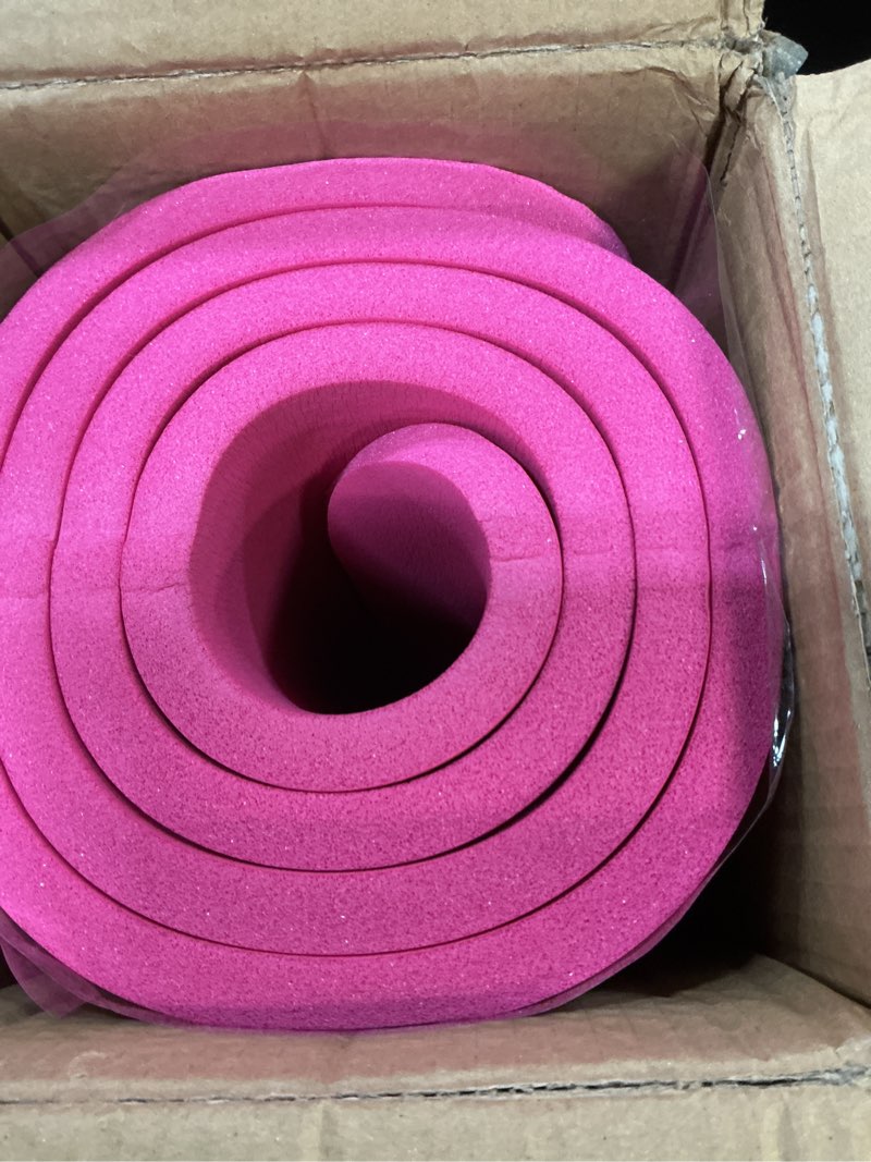 Condition photo showing Good Condition for yoga mat premium non slip thick – extra comfortable exercise mat for home workouts, pilates, stretching & gym – cushioned nbr foam, gym mat with strap, for women & men pink 74.5 x 32 x 0.6 in