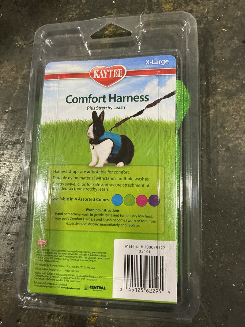 Condition photo showing New/Like New for Kaytee Comfort Harness Plus Stretchy Leash Assorted Colors