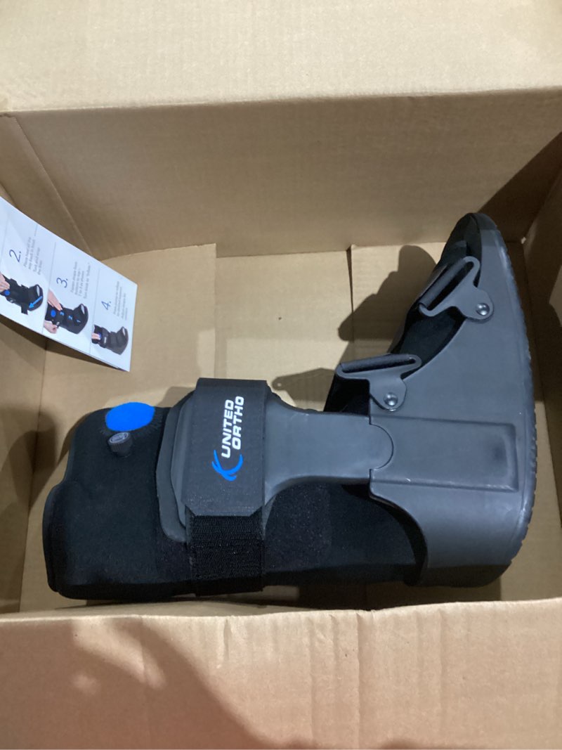 Condition photo showing As Is for United Ortho Short Air Cam Walker Fracture Boot, Large, Black Black Large Boot