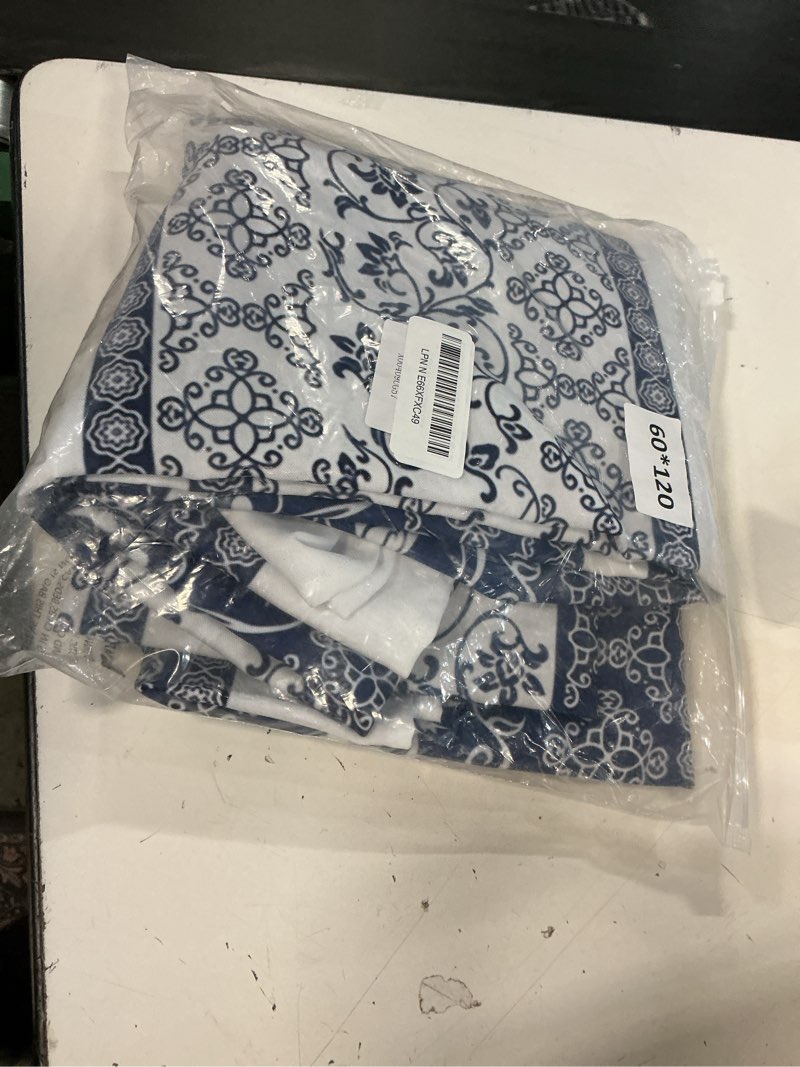 Condition photo showing Good Condition for rectangle tablecloth - 60 x 120 inch blue bohemia rustic tablecloth classic french country printed table cover farmhouse decoration, suitable for home, kitchen dining bohemia 120" x 60" (rectangular)