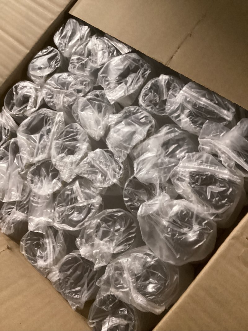 Condition photo showing New/Like New for 48 Pack Stemless Plastic Champagne Flutes Disposable 9 Oz Clear Plastic stripe Champagne Glasses Mimosa Glasses with Gold Rim Unbreakable for Party Wedding Birthday (Heavy Duty) 48 Heavy Duty Plastic